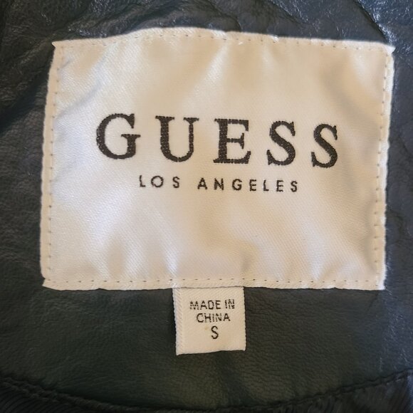 Guess Vegan Leather Blue Moto Jacket - Picture 13 of 13